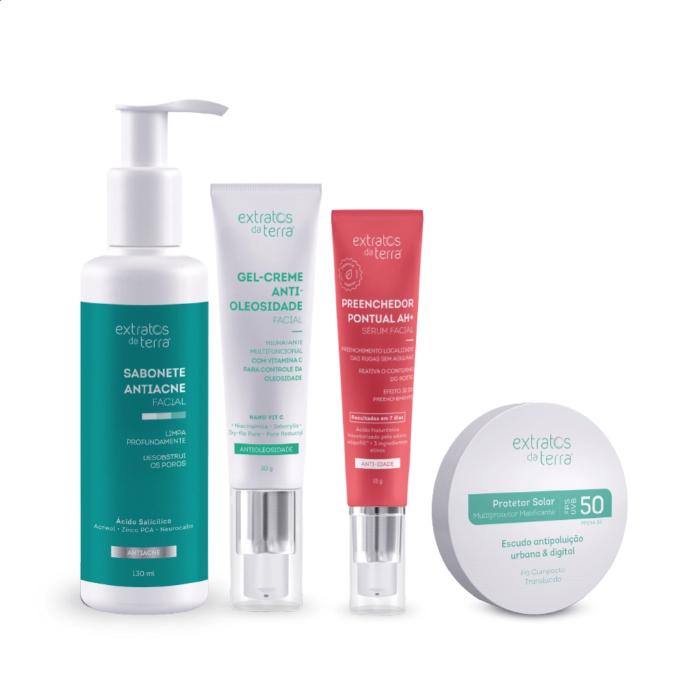 Kit skincare pele oleosa